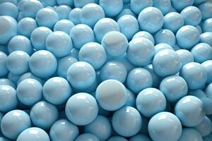 AI generated Pattern of spheres light blue. Minimalistic 3d sphere photo