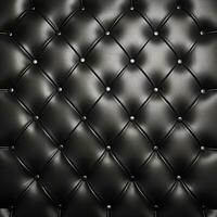 AI generated Black leather upholstery. Leather luxury background with stitching. photo
