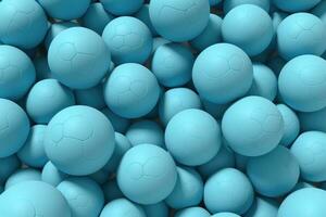 AI generated Pattern of spheres light blue. Minimalistic 3d sphere photo