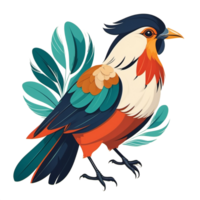 AI generated illustration of a bird with beautiful colored feathers png