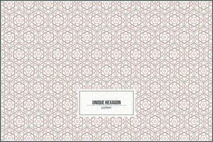 unique hexagon pattern with curly lines inside vector