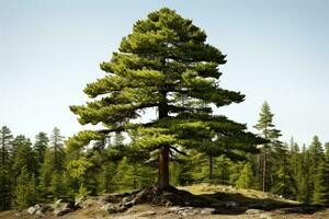 AI generated Pine trees grow big and lush professional photography photo