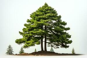 AI generated Pine trees grow big and lush professional photography photo