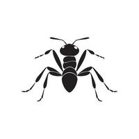 Ant black icon isolated on white background. Vector illustration.