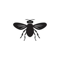 Fly icon Black and white vector illustration  background.