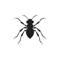 Ant black icon isolated on white background. Vector illustration.