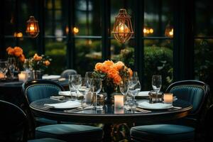 AI generated the luxurious restaurant is neatly arranged professional photography photo