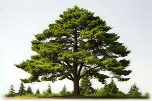 AI generated Pine trees grow big and lush professional photography photo