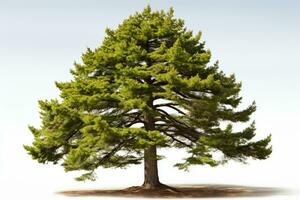 AI generated Pine trees grow big and lush professional photography photo