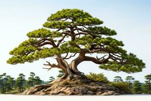 AI generated Pine trees grow big and lush professional photography photo