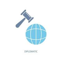 diplomatic concept line icon. Simple element illustration. diplomatic concept outline symbol design. vector