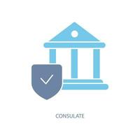 Consulate concept line icon. Simple element illustration. Consulate concept outline symbol design. vector