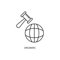 diplomatic concept line icon. Simple element illustration. diplomatic concept outline symbol design. vector