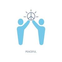 peaceful concept line icon. Simple element illustration. peaceful concept outline symbol design. vector
