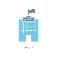 embassy concept line icon. Simple element illustration. embassy concept outline symbol design. vector