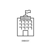 embassy concept line icon. Simple element illustration. embassy concept outline symbol design. vector