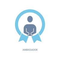 Ambassador concept line icon. Simple element illustration. Ambassador concept outline symbol design. vector