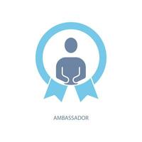 Ambassador concept line icon. Simple element illustration. Ambassador concept outline symbol design. vector