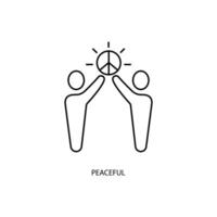 peaceful concept line icon. Simple element illustration. peaceful concept outline symbol design. vector