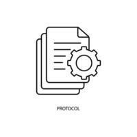 protocol concept line icon. Simple element illustration. protocol concept outline symbol design. vector