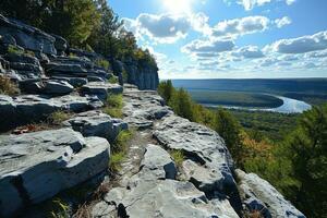 AI generated Top of the mountain hiking professional photography photo