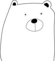 Cute bear cartoon illustration on transparent background. png