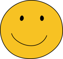 Hand drawn smile face illustration on transparent background. png