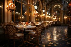 AI generated the luxurious restaurant is neatly arranged professional photography photo