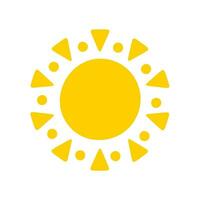 Sun icon. The silhouette of the sun shining brightly on a spring morning vector