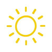 Simple hand drawn cartoon sun. morning weather decorative elements for children vector