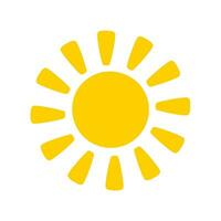 Sun icon. The silhouette of the sun shining brightly on a spring morning vector