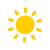 Sun icon. The silhouette of the sun shining brightly on a spring morning vector