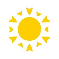 Sun icon. The silhouette of the sun shining brightly on a spring morning vector