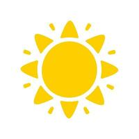 Sun icon. The silhouette of the sun shining brightly on a spring morning vector