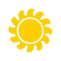 Sun icon. The silhouette of the sun shining brightly on a spring morning vector