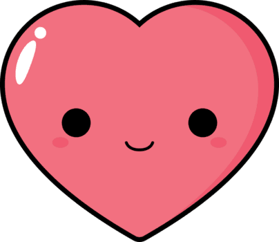 Cute pink heart icon. png