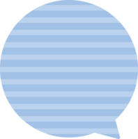 Blank cute pastel blue speech bubble. Flat design illustration. png