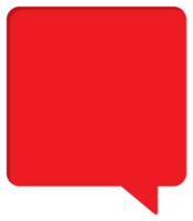 Blank red speech bubble with white border icon. png