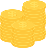 Stack of gold dollar coins. Business and finance concept. Flat design illustration. png