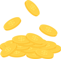 Stack of gold dollar coins. Business and finance concept. Flat design illustration. png