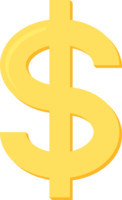 Flat design illustration of gold dollar sign. Business and finance concept. png