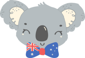 Cute Australia Day Koala with flag png