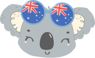 Cute Australia Day Koala with flag png