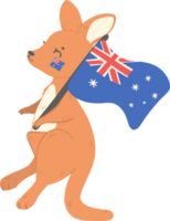 Australia day celebration with cute baby kangaroo cartoon png