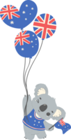 Cute Australia Day Koala with balloon png