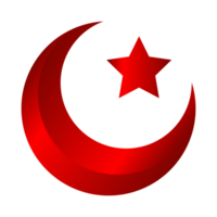 Ramadan with red moon and star gold lantern clipart png