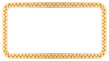 Rectangle golden frame border design png