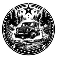 Car Sport Illustration. Adventure Off Road Illustration VIntage vector