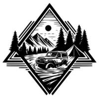 Car Sport Illustration. Adventure Off Road Illustration VIntage vector