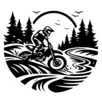 motocross supermoto deporte carreras Clásico ilustración Arte. logo motocross vector